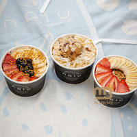 Bar à jus sain compostable sans PFAS écologique personnalisé à emporter emballage de superaliments bol d'açaï en papier jetable tasse à smoothie