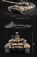 Modèle militaire télécommandé du char T90 à chenilles métalliques