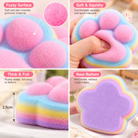 Mainan Squishy Cakar Kucing Kawaii - Mainan Penghilang Stres Bahan TPR Lembut dan Berbulu untuk Unisex Usia 14+ Mainan Sensorik untuk Diremas