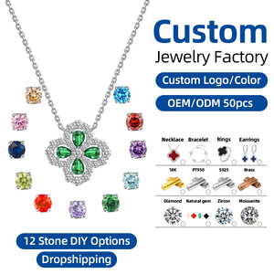 Collar Clásico de Trébol de Cuatro Hojas al por Mayor, Chapado en Oro de 18K, Latón con Circonita Cúbica, Cadena de Lujo para Clavícula, Joyería de la Suerte para Mujer - Product Image 1