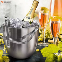 Meilleures ventes - Glacière à vin isotherme à double paroi personnalisée de 3 L en acier inoxydable avec couvercle