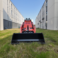 Mini-chargeuse sur chenilles Tovisen V1000 avec moteur diesel Kubota, petite chargeuse sur chenilles à haut débit hydraulique pour l'aménagement paysager