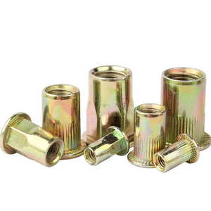 M3 đinh tán thép carbon mù đinh tán hạt kẽm mạ Đầu phẳng hoàn toàn ren tự khóa nữ M3-M6 - Product Image 1