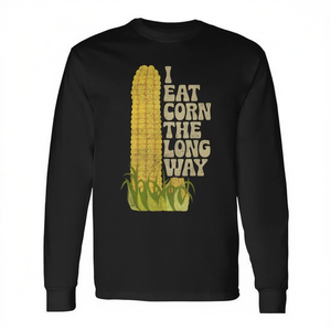 T-shirt à manches longues rétro vintage I Eat Corn The Long Way - Product Image 2