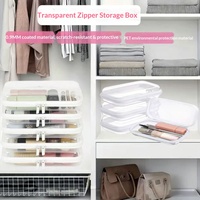 Étui de rangement transparent en PET rigide avec fermeture éclair, pochette rigide transparente pour les voyages, les articles de toilette, les fournitures de bureau, les cosmétiques
