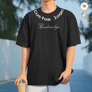 305g Custom Embroidery logo Men's Heavyweight 100% Cotton <strong>T</strong>-<strong>shirts</strong> Streetwear Drop Shoulder Oversized <strong>t</strong> <strong>Shirt</strong> for Men <strong>Teenager</strong> - Product Image 4