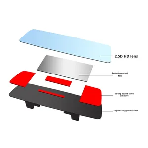 New True Frameless In-<b>Car</b> Wide View Side Rearview <b>Mirror</b> with for 2.5D Curved HD Glass Anti-Glare Black <b>Mirror</b> - Product Image 4