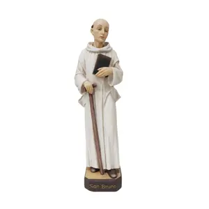 中国工厂树脂圣布鲁诺雕塑工艺品纪念品基督教礼品圣徒雕像出售宗教用品天主教