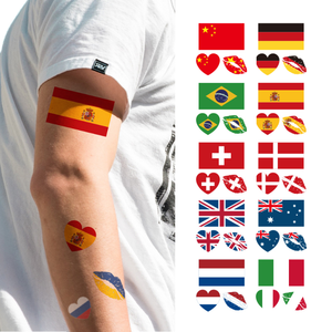 Regalo di calcio bandiere temporanee impermeabili tatuaggi adesivi del <span class=keywords><strong>mondo</strong></span> della moda del paese per varie competizioni - Product Image 1