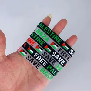 Bracciale all'ingrosso in gomma Silicone gaza braccialetto palestine