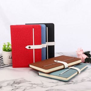 Custom Print Business Office Buckle Leather A5 Notebook with 100 Sheets Lined Pages - Product Image 2