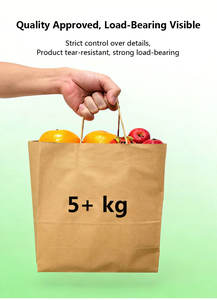 Sac en papier kraft brun de qualité alimentaire, écologique, de luxe, pour le café et les repas à emporter, durable, recyclable, imprimé sur mesure, vente en gros - Product Image 2