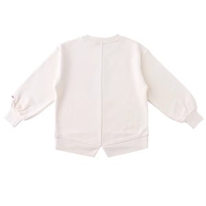 Sweat-shirt à col rond à manches longues pour enfants, de bonne qualité, minimaliste, glamour, décontracté, mignon, avec paillettes irisées - Product Image 2