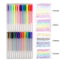 Ensemble de stylos de coloriage en Gel, marqueur à points fins, 24 couleurs uniques, idéal pour les enfants et les adultes, dessin, Scrapbooking
