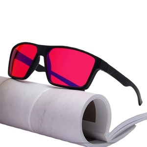 نظارات حماية من الضوء الأزرق للحد من إجهاد العين وعلاج الصداع النصفي، مصنوعة من TR90 مع عدسات حمراء من البولي كربونات لحماية العين أثناء استخدام الكمبيوتر والنوم - Product Image 1