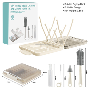 Escurrebotellas 6 en 1 con Patente de EE. UU. y la UE, Cepillo de Limpieza de Silicona para Biberones, Estante de Almacenamiento de Cocina, Escurridor de Biberones Portátil - Product Image 2