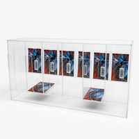 Support de distributeur de boosters portable moderne en acrylique poli à 6 fentes, épaisseur 4 mm