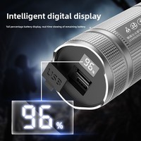 Linterna Súper Brillante de Aleación de Aluminio con Batería de Litio Integrada, Recargable, Impermeable, con Zoom, para Exteriores, con Pantalla Digital