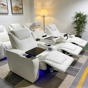 Sillón Reclinable Eléctrico de Cuero Moderno y Lujoso para Sala de Estar, con Tecnología de Gravedad Cero, Ideal para Cine en Casa - Product Image 3