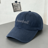 Gorra de Béisbol Unisex Vintage de Algodón Lavado con Bordado 3D de Letras, Parte Superior Suave Ajustable, Protección Solar para Exteriores, Uso Diario Informal