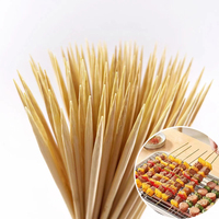 Brochettes en bambou naturel pour barbecue extérieur en forme plate et de palette pour griller la cuisson et le nettoyage pour le camping