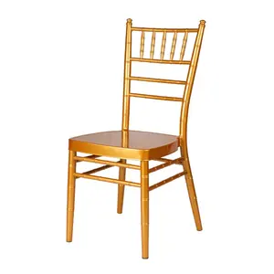 Hotsale Golden Aluminum Chiavari Chair Can Be With Soft Removable Cushion QL610BCG