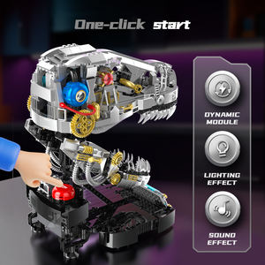 XZ0005 XZ0006 XZ0007 XZ0008 Cráneo Fósil de Dinosaurio Mecánico, Modelo de Juguete de Tiranosaurio Rex Ensamblado con Bloques de Construcción - Product Image 5
