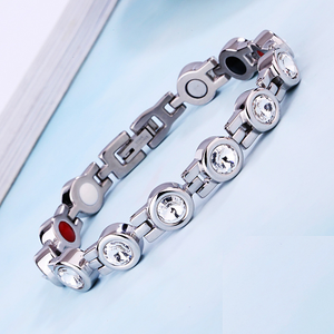 Bracciale Trendy Hottime in Acciaio Inossidabile con Zirconi e Catena per Promozione Anniversario - Product Image 2