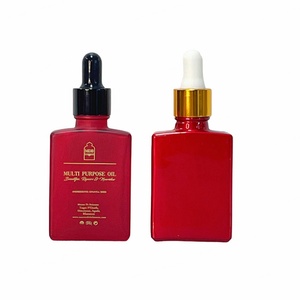 1oz 1.7oz Glass <b>Dropper</b> <b>Bottle</b> Cosmetic Glass Colored Red Serum <b>Bottle</b> 30ml 50ml Personal Care Serum Essential Oil <b>Bottles</b> - Product Image 5