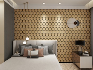 Pour KASARO Factory Direct 3D Art hexagone acoustique MDF Akupanel superbe conception de lattes de <span class=keywords><strong>bois</strong></span> pour la rénovation de la salle de conférence moderne - Product Image 5