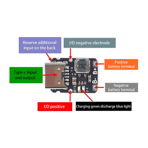 Panel de Carga Ultra Pequeño para Baterías de Litio, Módulo Cargador de Baterías de Litio Ternarias de 1A, 3.7V-4.2V, Tipo-C con Placa de Protección - Product Image 3