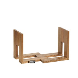 Wooden <b>Record</b> Rack Solid Wood Desktop Vinyl <b>Storage</b> Expandable Media Organizer For Study Room - Product Image 1