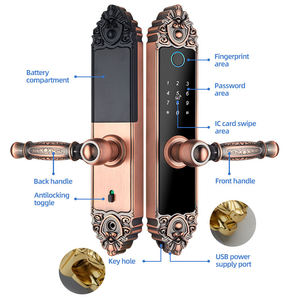 <span class=keywords><strong>Cerradura</strong></span> de Puerta <span class=keywords><strong>Principal</strong></span> de Lujo Estilo Europeo con Huella Dactilar y Contraseña, <span class=keywords><strong>Acceso</strong></span> por Aplicación TTlock TUYA, <span class=keywords><strong>Cerradura</strong></span> Digital para Puerta de Madera y Acero con Pestillo Único 5050 - Product Image 3