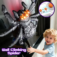 Juguete de Araña Teledirigido para Niños, Robot Escalador de Paredes, Juguete de Broma con Luces LED para Niños y Niñas
