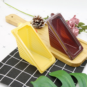 Wholesale <b>Sandwich</b> Triangle Cake Yellow Brown clear Blister <b>Box</b> Disposable Takeaway Transparent Plastic Pet Food Containers - Product Image 1