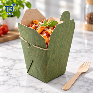 Caja de Papel Ecológica Desechable para Llevar Comida, con Diseño de Hoja de Plátano, Marca TBH - Product Image 3