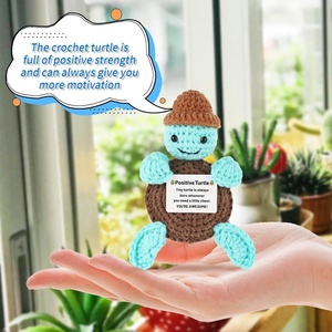 New Product Fun Crochet Handmade Hat Turtle Handmade Crocheted Positive Energy Little Turtle Doll Blue - Product Image 3