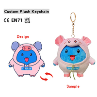 Porte-clés en peluche bleu personnalisé Cadeau doux Porte-clés en peluche pour petit animal mignon Jouets