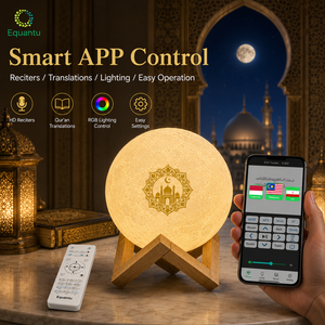 Equantu Muslim Moon Quran <b>Speaker</b> SQ168 Full Quran 8GB TF Card 17 Languages App Remote Control <b>LED</b> Color Light Quran Player - Product Image 3