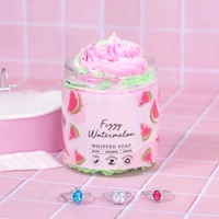Savon Fouetté Arc-en-Ciel Coloré Personnalisé avec Bague, Base au Beurre de Karité Bio Hydratant Naturel, sous Marque Privée