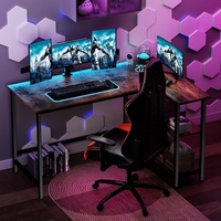 Bureau d'ordinateur en forme de L de haute qualité avec étagère, bureau de jeu, table d'angle pour le travail et les études