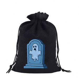 Bolsa de Arpillera para Halloween 2026, 13x18cm, OEM ODM, con Patrón Impreso, Bolsa de Lino Reutilizable para Regalos, Dulces y Manualidades - Product Image 3