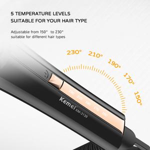 Rizador <span class=keywords><strong>de</strong></span> Pelo Eléctrico Kemei KM-3139 con Revestimiento PTC <span class=keywords><strong>de</strong></span> Calidad, 5 Ajustes <span class=keywords><strong>de</strong></span> Temperatura, Rizador Profesional para Mujeres - Product Image 4