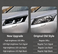 33101-TB0-H11 Fits the 08-13 Model for Honda Accord Generation with LED Lens Headlights Daytime Running Lights and Turn Signals