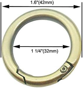 Bobeey - Mosquetón redondo de bronce cepillado con anillo en O, clip de resorte, hebilla para llavero, anillo en O para bolsos y carteras, BBC Cm Br - Product Image 2