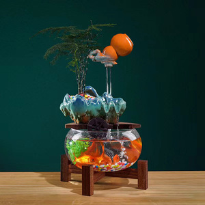 Decoración de escritorio de porche creativa China moderna sin atomizador pecera de vidrio de cerámica con olla <span class=keywords><strong>suspendida</strong></span> - Product Image 1