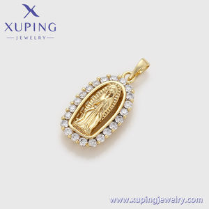 X000753940 XUPING Jesús Cruz joyería religiosa colgante <span class=keywords><strong>14</strong></span> chapado en oro CZ Zircon Virgen María colgante collar para hombres y mujeres - Product Image 2