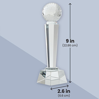 Trophée de golf en cristal de Guangzhou LOGO personnalisé, trophée vierge en cristal de boîte-cadeau