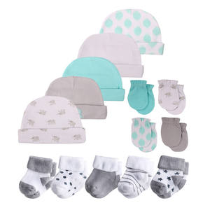 Set pakaian bayi katun murni 15 potong topi pelindung topi kupluk sarung tangan kaus kaki Kombo grosir lintas batas Asia Tenggara - Product Image 5