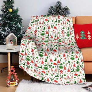 Christmas Reindeer <b>Snowflake</b> Santa Flannel Blanket Throw Blanket Nap Blanket Winter Warm Party <b>Decor</b> Skin Friendly Reversible - Product Image 2